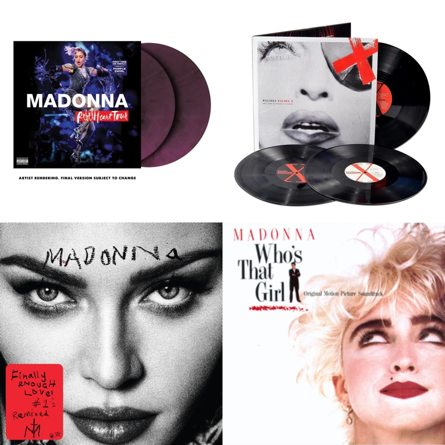 Rebel Heart Tour (X) (Purple Galaxy Swirl Vinyl/2LP) & Madame X (Live) (3LP) & Finally Enough Love (2LP) & Who's That Girl Ost (Back 2 The 80S) (I)