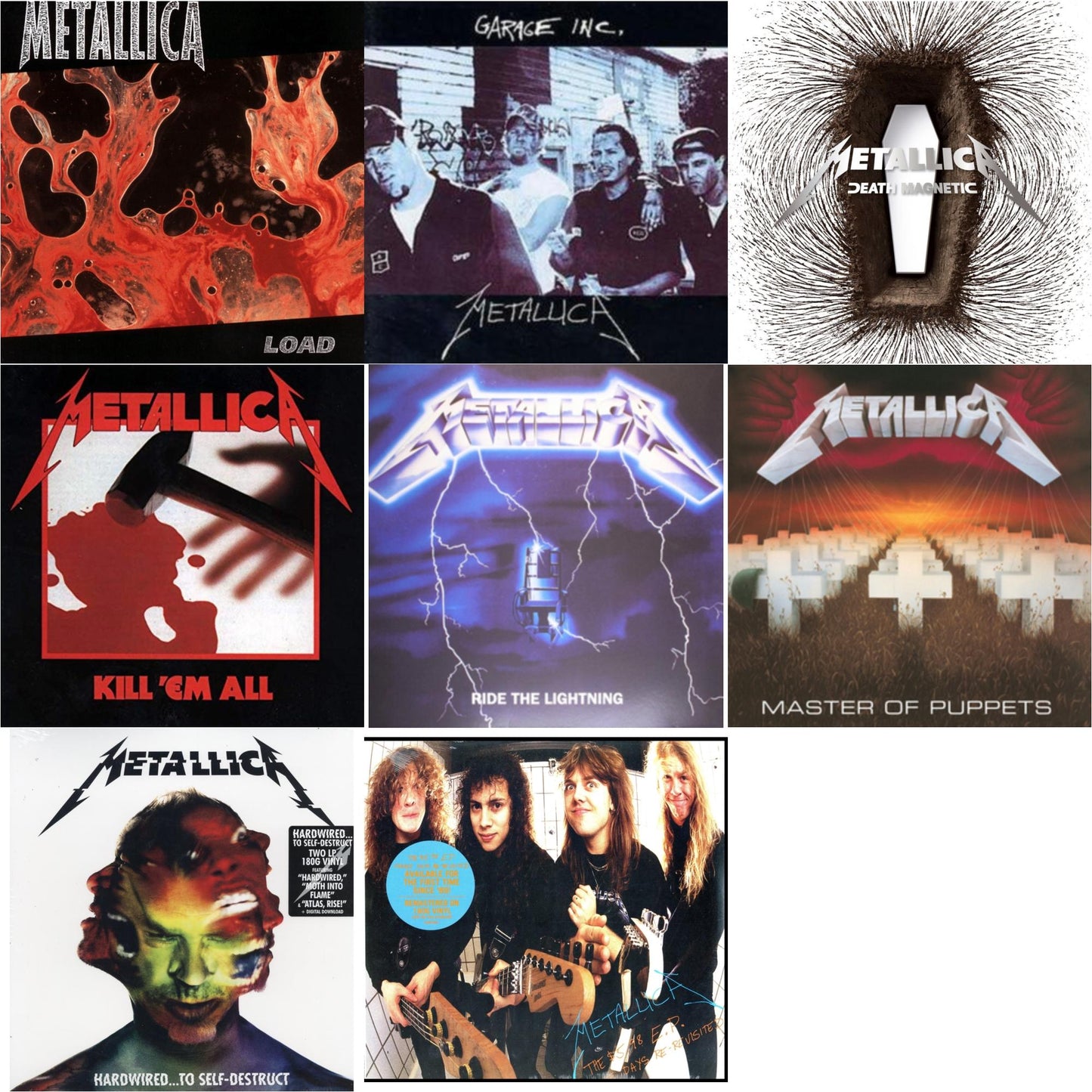 Load & Garage Inc. & Death Magnetic & Kill Em All (180G) & Ride The Lightning (180G) & Master Of Puppets (Remastered) & Hardwired To Self-Destruct (2LP/180G/Dl Card) & $5.98 Ep: Garage Days Re-Revisited (Remastered)