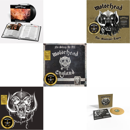 No Sleep 'Til Hammersmith (X) (3LP) & No Remorse (50Th Anniversary) (Red/Black Splatter Vinyl/2LP) & No Sleep At All (50Th Anniversary) (Clear/Black-White Splatter LP Vinyl) & Manticore Tapes & Manticore Tapes (Gold LP Vinyl)