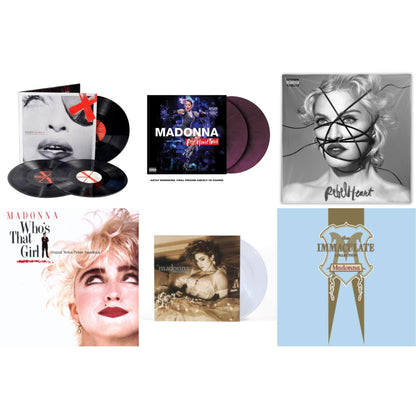 Madonna - Rebel Heart Tour (X) (Purple Galaxy Swirl Vinyl/2LP) & Rebel Heart & Madame X (Live) (3LP) & Like A Virgin & Immaculate Collection (2LP) & Who's That Girl Ost (Back 2 The 80S) (I)