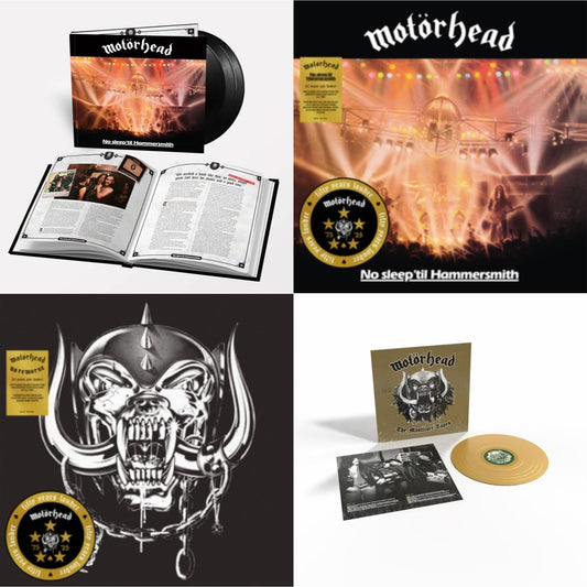 No Sleep 'Til Hammersmith (X) (3LP) & No Sleep Til Hammersmith (50Th Anniversary) (Yellow/Black LP Vinyl/Half-Speed) & No Remorse (50Th Anniversary) (Red/Black Splatter Vinyl/2LP) & Manticore Tapes (Gold LP Vinyl)