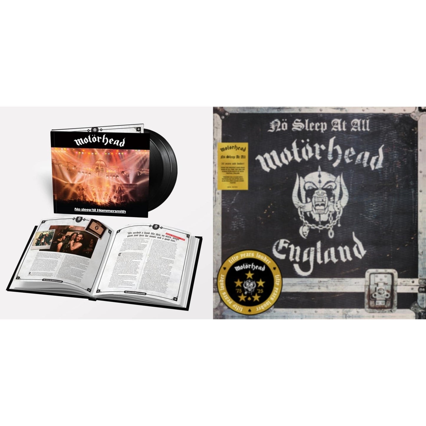 No Sleep 'Til Hammersmith (X) (3LP) & No Sleep At All (50Th Anniversary) (Clear/Black-White Splatter LP Vinyl)