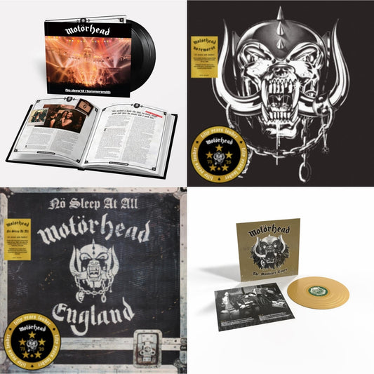 No Sleep 'Til Hammersmith (X) (3LP) & No Remorse (50Th Anniversary) (Red/Black Splatter Vinyl/2LP) & No Sleep At All (50Th Anniversary) (Clear/Black-White Splatter LP Vinyl) & Manticore Tapes (Gold LP Vinyl)