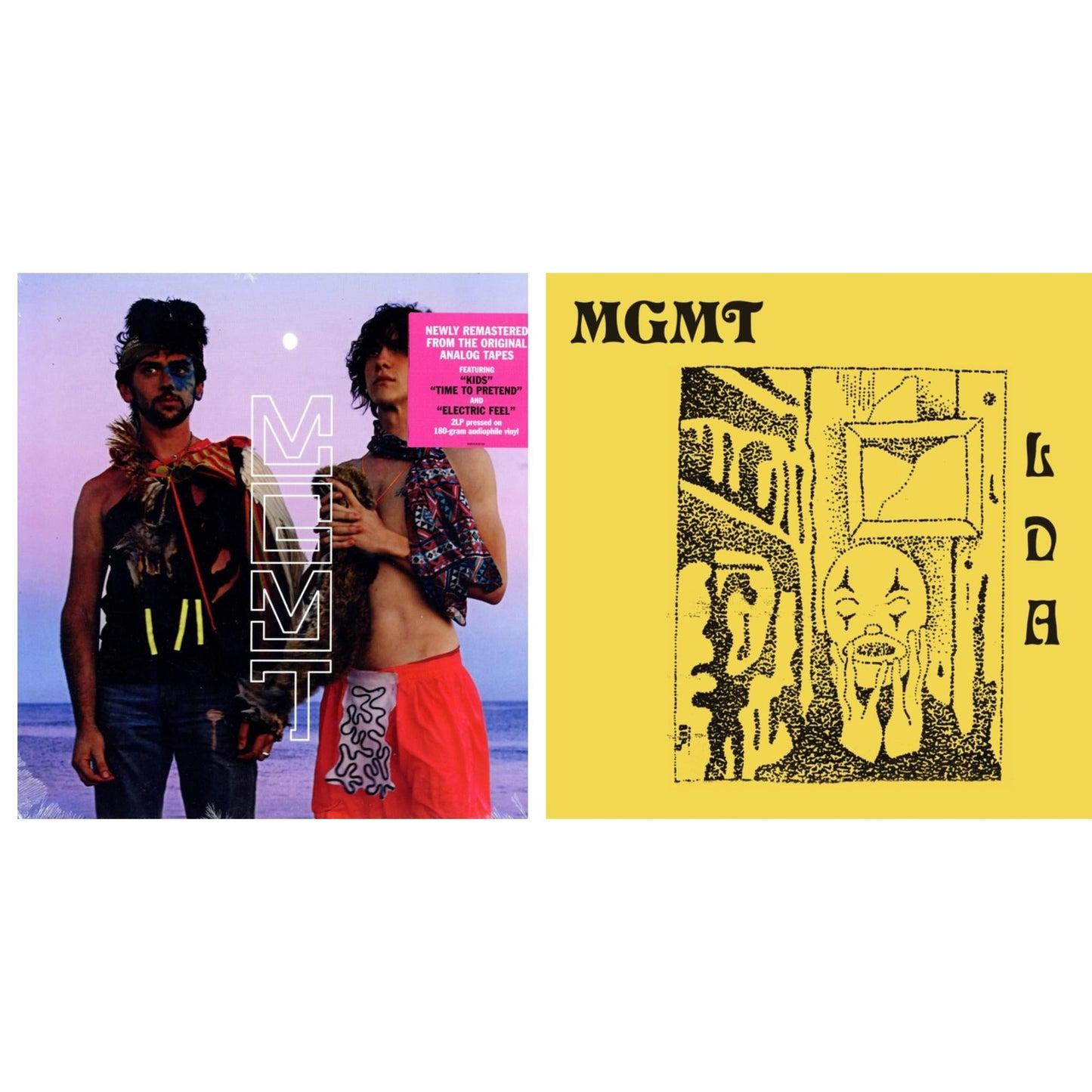This is a 2 LP Vinyl SKU bundle.
1.This LP Vinyl is brand new.Format: LP VinylMusic Style: Indie RockThis item's title is: Oracular Spectacular (180G)Artist: MgmtLabel: ColumbiaBarcode: 888430453210Release Date: 6/3/2014
2.This LP Vinyl is brand new.