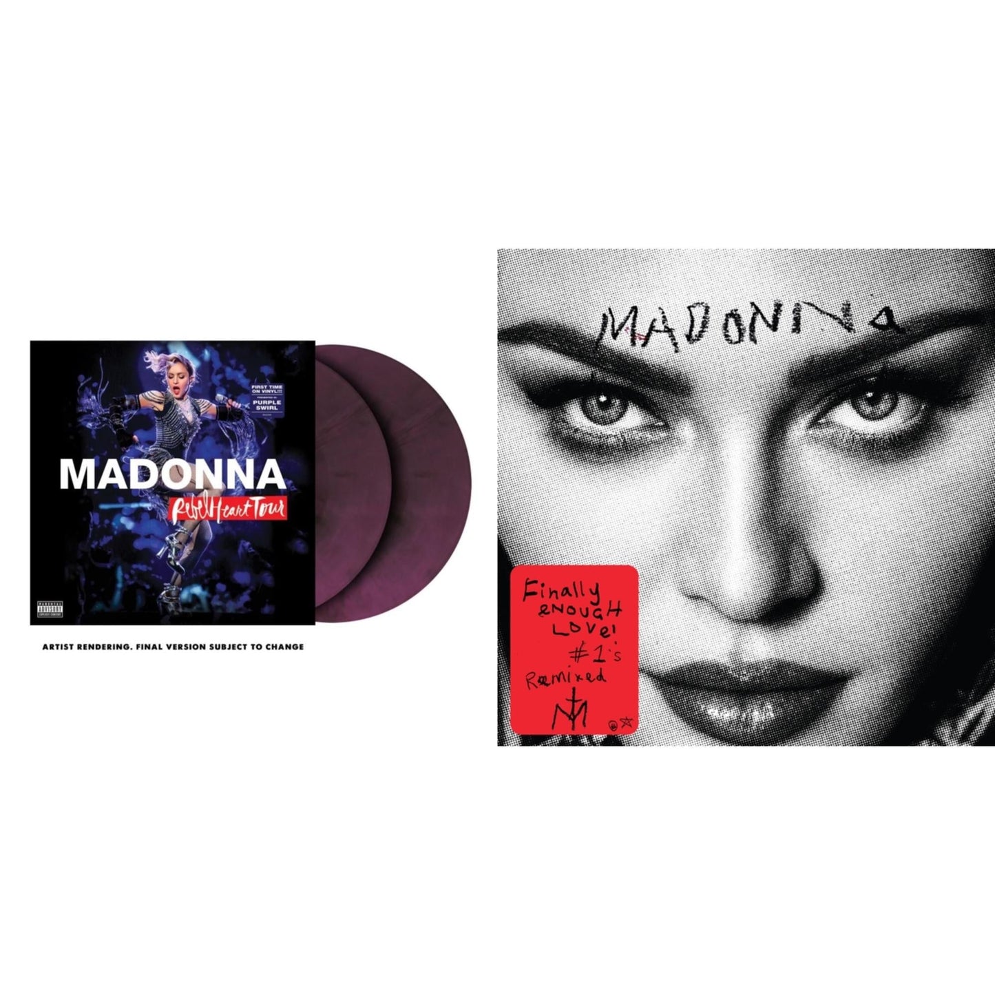 This is a 2 LP Vinyl SKU bundle.
1.This LP Vinyl is brand new.Format: LP VinylMusic Style: Dance-popThis item's title is: Rebel Heart Tour (X) (Purple Galaxy Swirl Vinyl/2LP)Artist: MadonnaLabel: MERCURY STUDIOSBarcode: 602445230662Release Date: 9/9/2022
2.This LP Vinyl is brand new.
