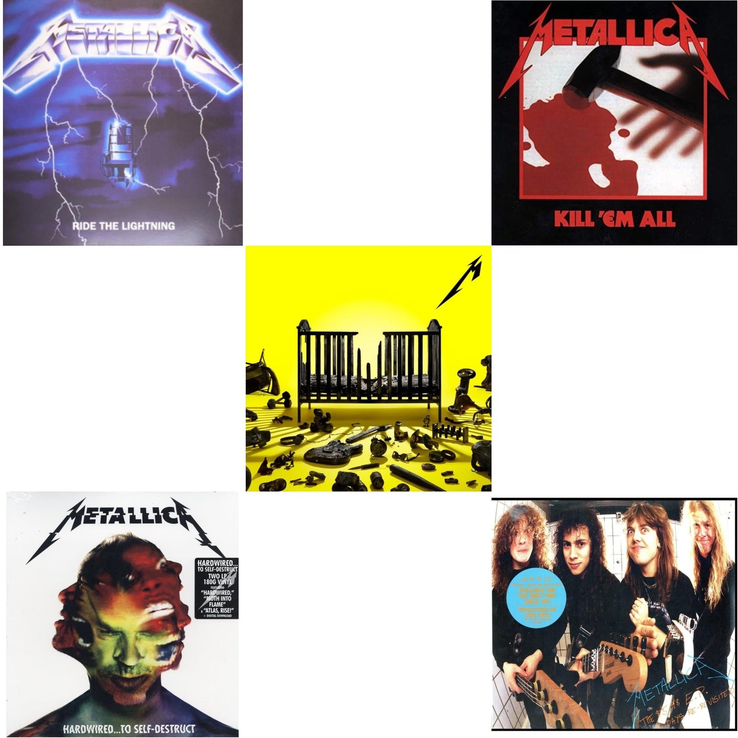 72 Seasons (2LP) & Kill Em All (180G) & Ride The Lightning (180G) & Hardwired To Self-Destruct (2LP/180G/Dl Card) & $5.98 Ep: Garage Days Re-Revisited (Remastered)