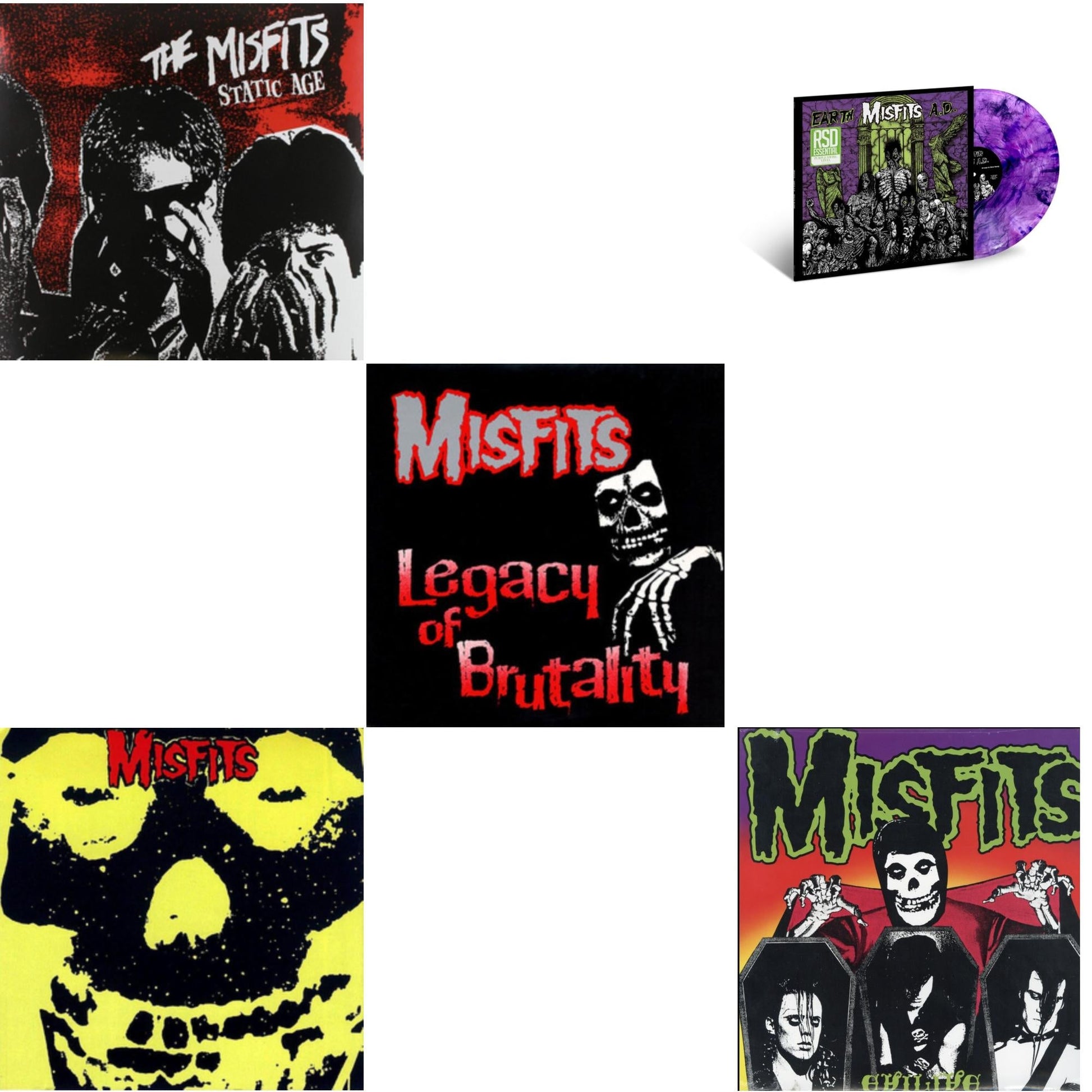 This is a 5 LP Vinyl SKU bundle.
1.This LP Vinyl is brand new.Format: LP VinylMusic Style: PunkThis item's title is: Legacy Of BrutalityArtist: MisfitsLabel: ASTRALWERKSBarcode: 017046190619Release Date: 4/2/1995
2.This LP Vinyl is brand new.