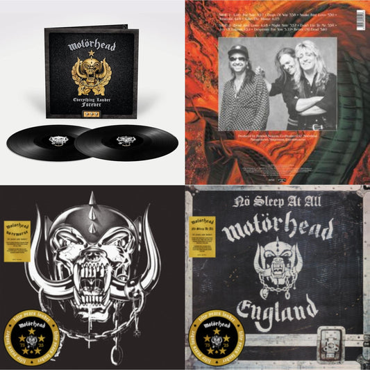 Everything Louder Forever - The Very Best Of (2LP) & Snake Bite Love & No Remorse (50Th Anniversary) (Red/Black Splatter Vinyl/2LP) & No Sleep At All (50Th Anniversary) (Clear/Black-White Splatter LP Vinyl)