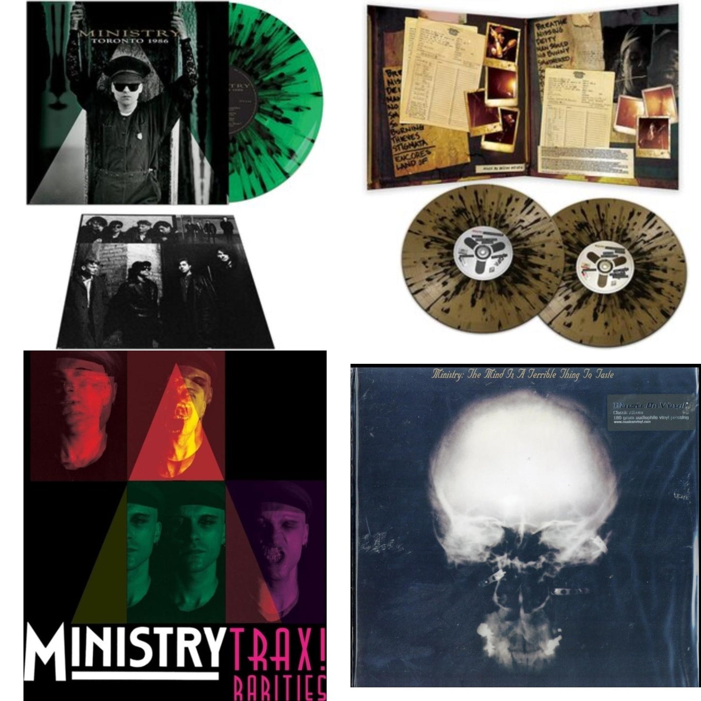 Mind Is A Terrible Thing To Taste (180G) & Toronto 1986 (Green & Black Splatter LP Vinyl) & Live Necronomicon (Black & Gold Splatter Vinyl/2LP) & Trax Rarities (Black/White/Magenta Splatter LP Vinyl)