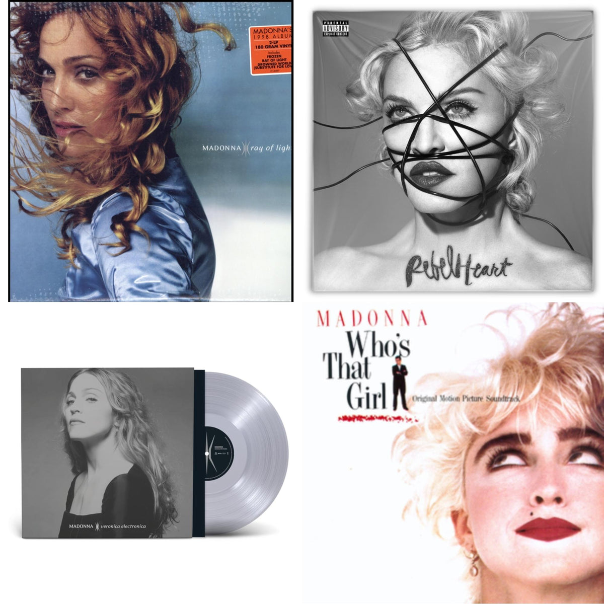Ray Of Light (2LP/180G) & Rebel Heart & Veronica Electronica (Clear LP Vinyl) & Who's That Girl Ost (Back 2 The 80S) (I)
