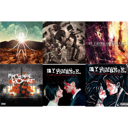 This is a 6 LP Vinyl SKU bundle.
1.This LP Vinyl is brand new.Format: LP VinylMusic Style: Pop PunkThis item's title is: Life On The Murder SceneArtist: My Chemical RomanceLabel: REPRISEBarcode: 093624894780Release Date: 2/12/2021
2.This LP Vinyl is brand new.