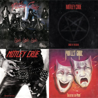 Motley Crue - Girls, Girls, Girls (X) (2021 Remaster) & Shout At The Devil & Theatre Of Pain & Too Fast For Love - LP Vinyl Bundle