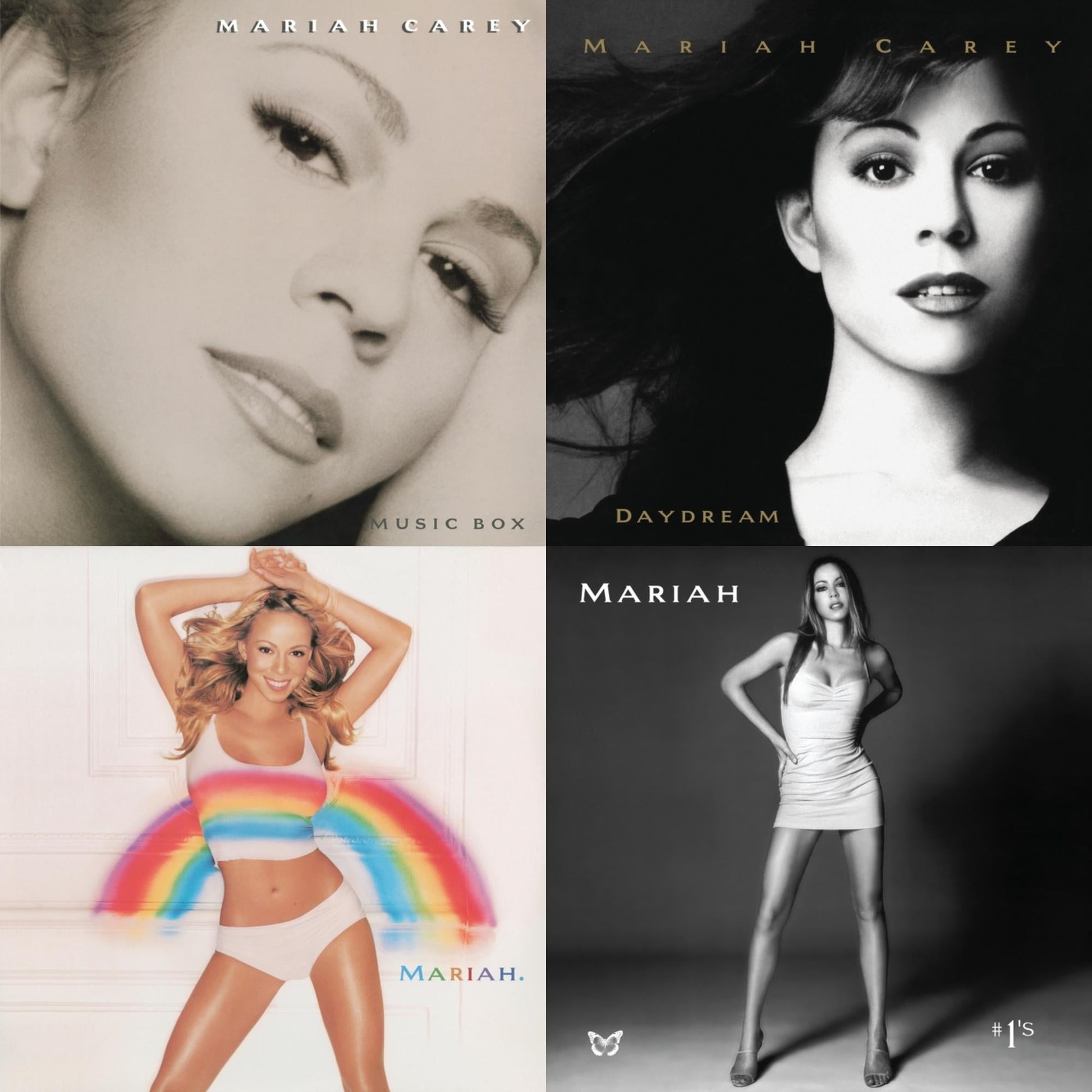 This is a 4 LP Vinyl SKU bundle.
1.This LP Vinyl is brand new.Format: LP VinylMusic Style: DowntempoThis item's title is: Music BoxArtist: Mariah CareyLabel: LEGACYBarcode: 194397763812Release Date: 11/6/2020
2.This LP Vinyl is brand new.