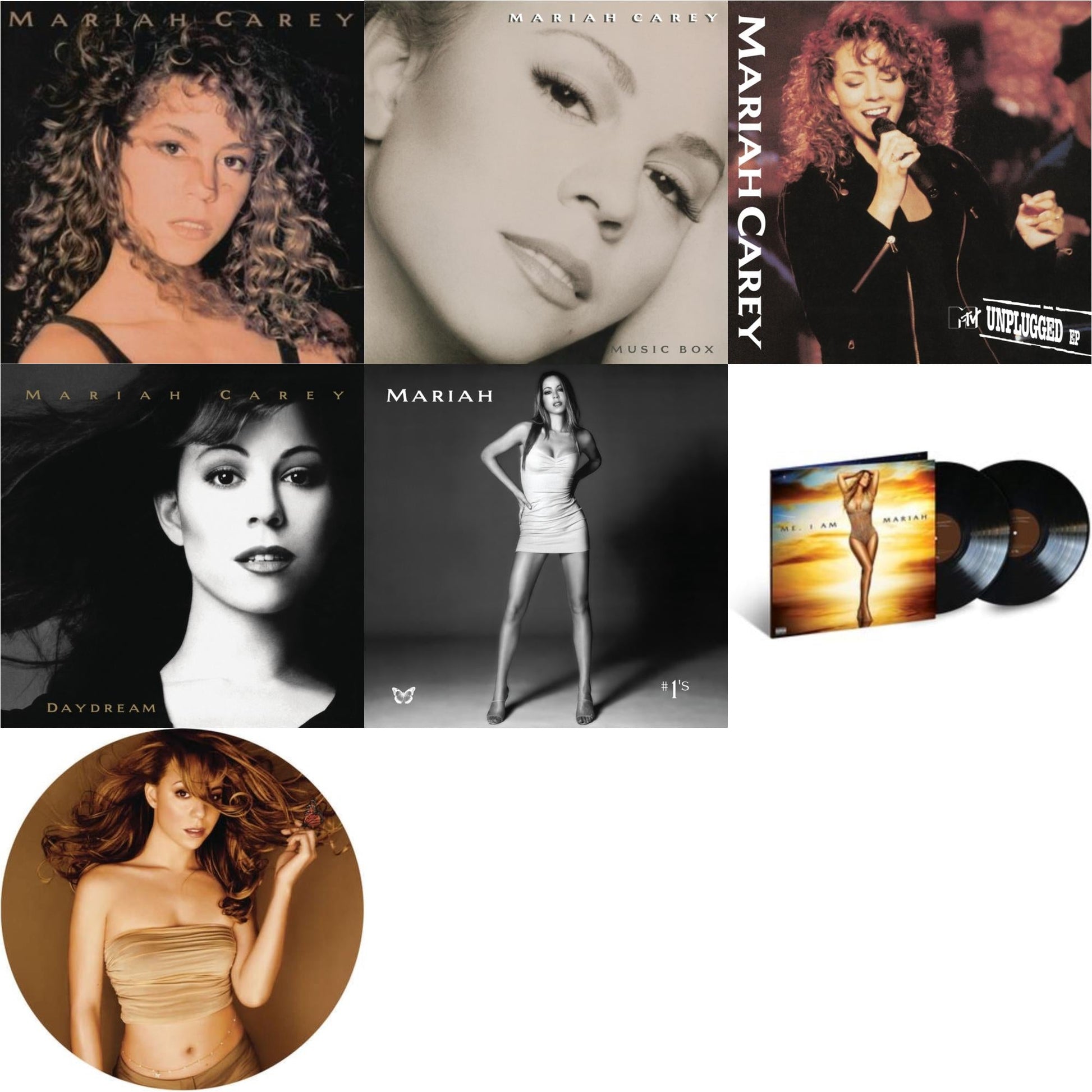 This is a 7 LP Vinyl SKU bundle.
1.This LP Vinyl is brand new.Format: LP VinylMusic Style: Contemporary R&BThis item's title is: Mariah CareyArtist: Mariah CareyLabel: LEGACYBarcode: 194397763614Release Date: 10/2/2020
2.This LP Vinyl is brand new.