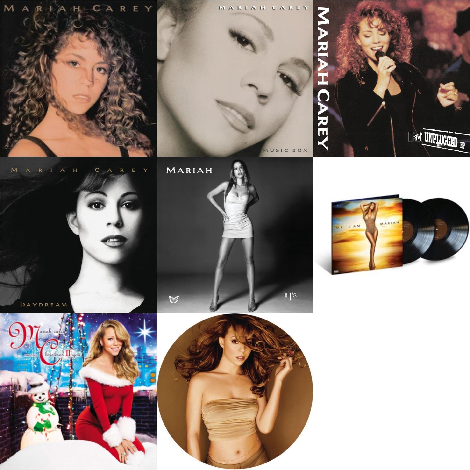 This is a 8 LP Vinyl SKU bundle.
1.This LP Vinyl is brand new.Format: LP VinylMusic Style: Contemporary R&BThis item's title is: Mariah CareyArtist: Mariah CareyLabel: LEGACYBarcode: 194397763614Release Date: 10/2/2020
2.This LP Vinyl is brand new.