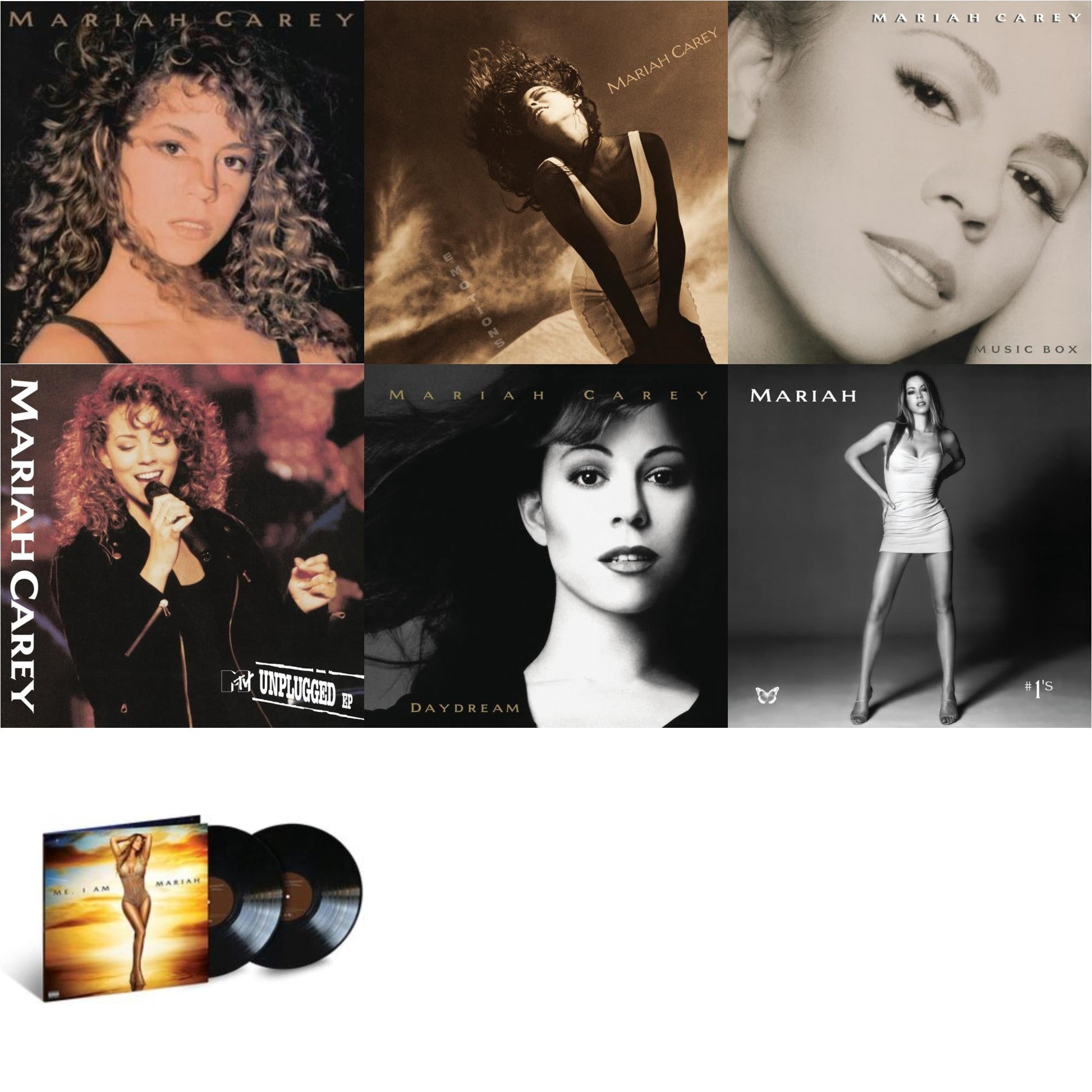 This is a 7 LP Vinyl SKU bundle.
1.This LP Vinyl is brand new.Format: LP VinylMusic Style: Contemporary R&BThis item's title is: Mariah CareyArtist: Mariah CareyLabel: LEGACYBarcode: 194397763614Release Date: 10/2/2020
2.This LP Vinyl is brand new.