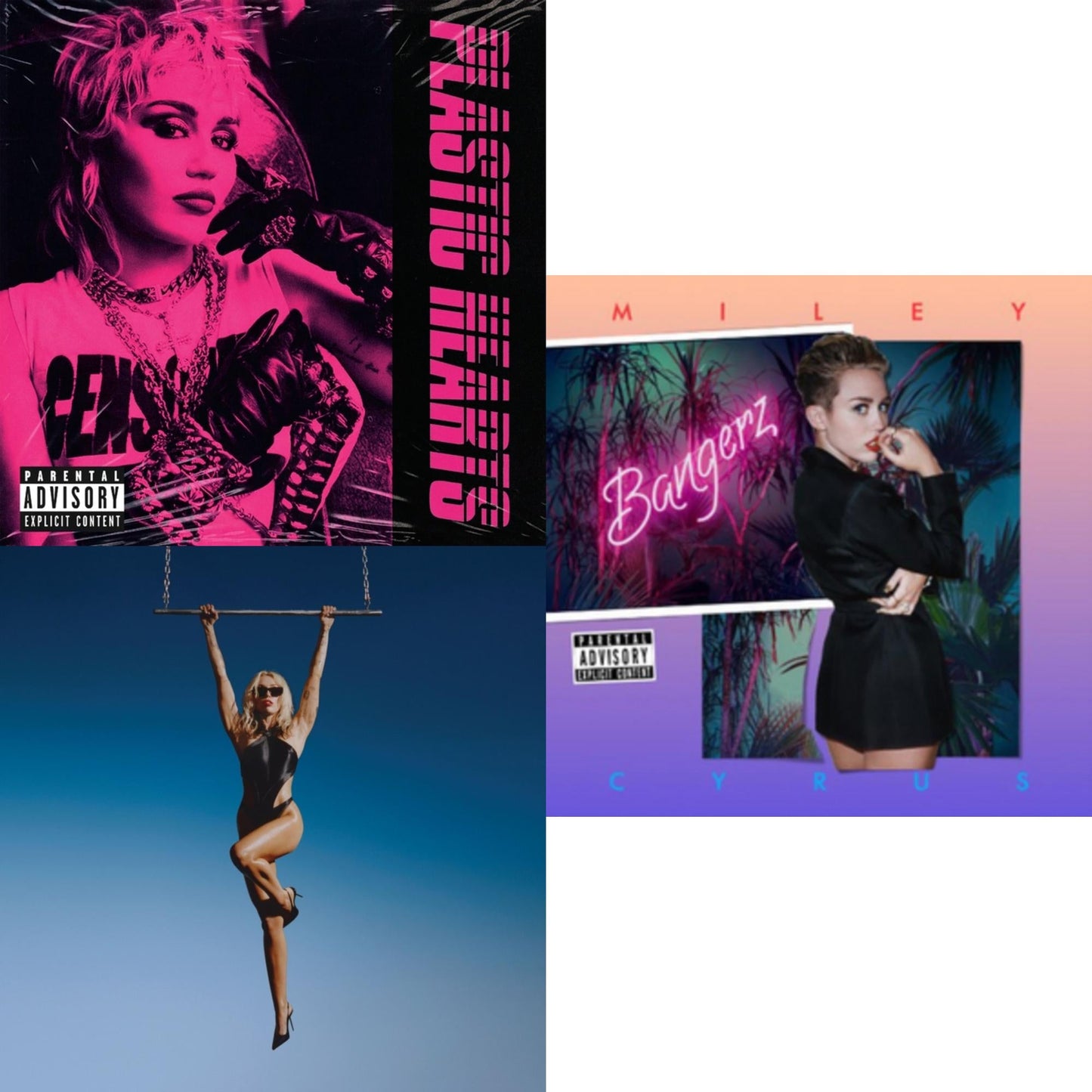 This is a 3 CD SKU bundle.
1.This CD is brand new.Format: CDMusic Style: HouseThis item's title is: Plastic Hearts (X)Artist: Miley CyrusLabel: RCA RECORDSBarcode: 194398373522Release Date: 11/27/2020
2.This CD is brand new.