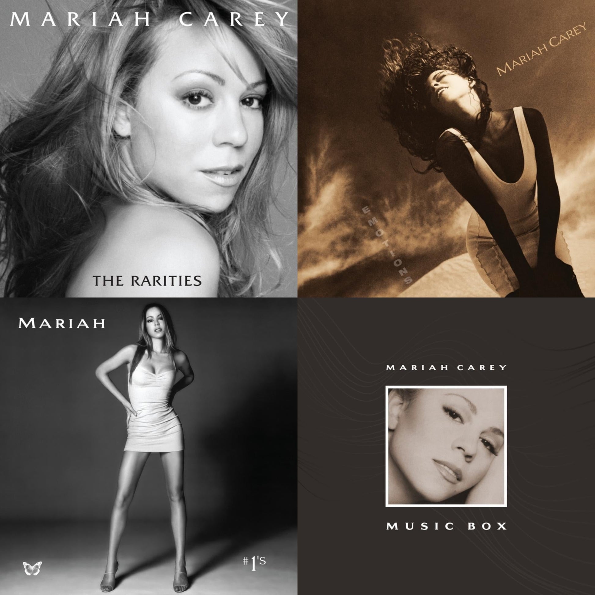 This is a 4 LP Vinyl SKU bundle.
1.This LP Vinyl is brand new.Format: LP VinylMusic Style: Contemporary R&BThis item's title is: EmotionsArtist: Mariah CareyLabel: LEGACYBarcode: 194397763713Release Date: 11/6/2020
2.This LP Vinyl is brand new.
