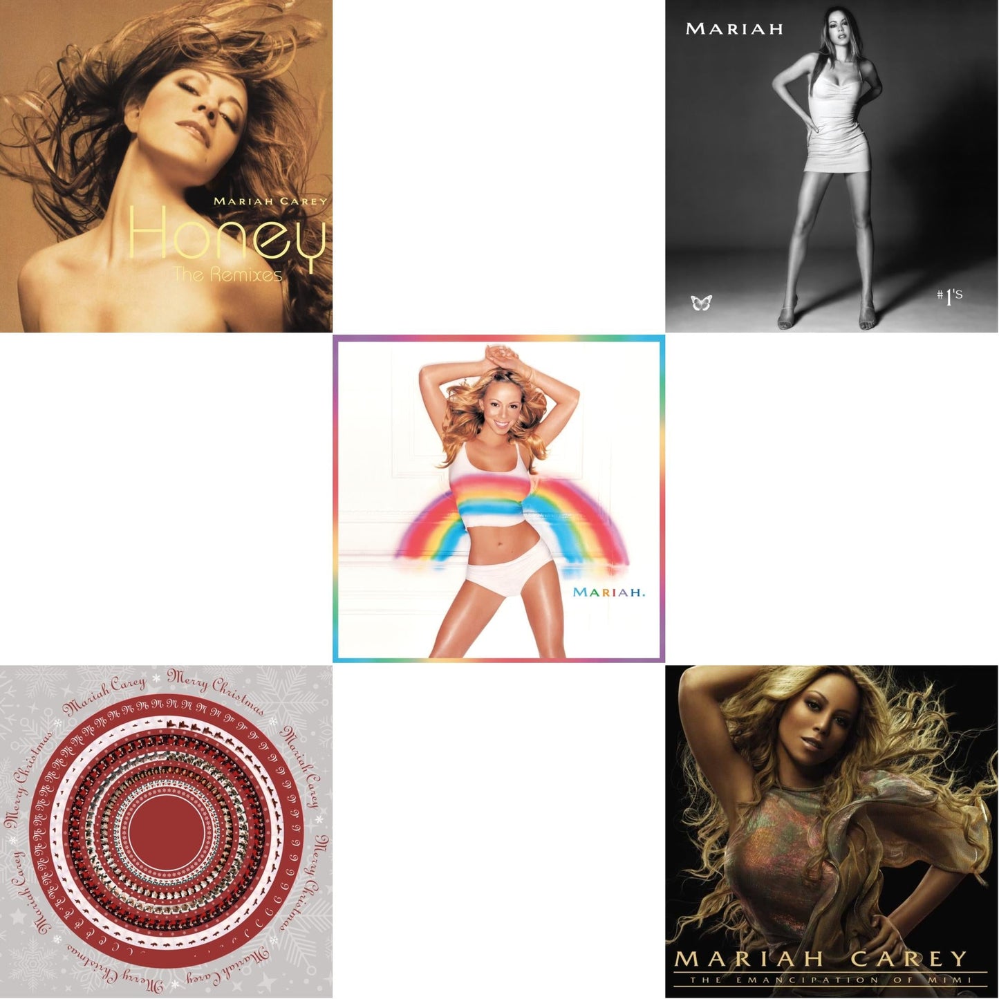 Honey Ep (2LP/Honey Vinyl) & Merry Christmas (Zoetrope LP Vinyl) & Rainbow (25Th Anniversary/Rainbow Colored Picture Disc/2LP) & #1’S (Opaque White Vinyl/2LP) & Emancipation Of Mimi (2LP)