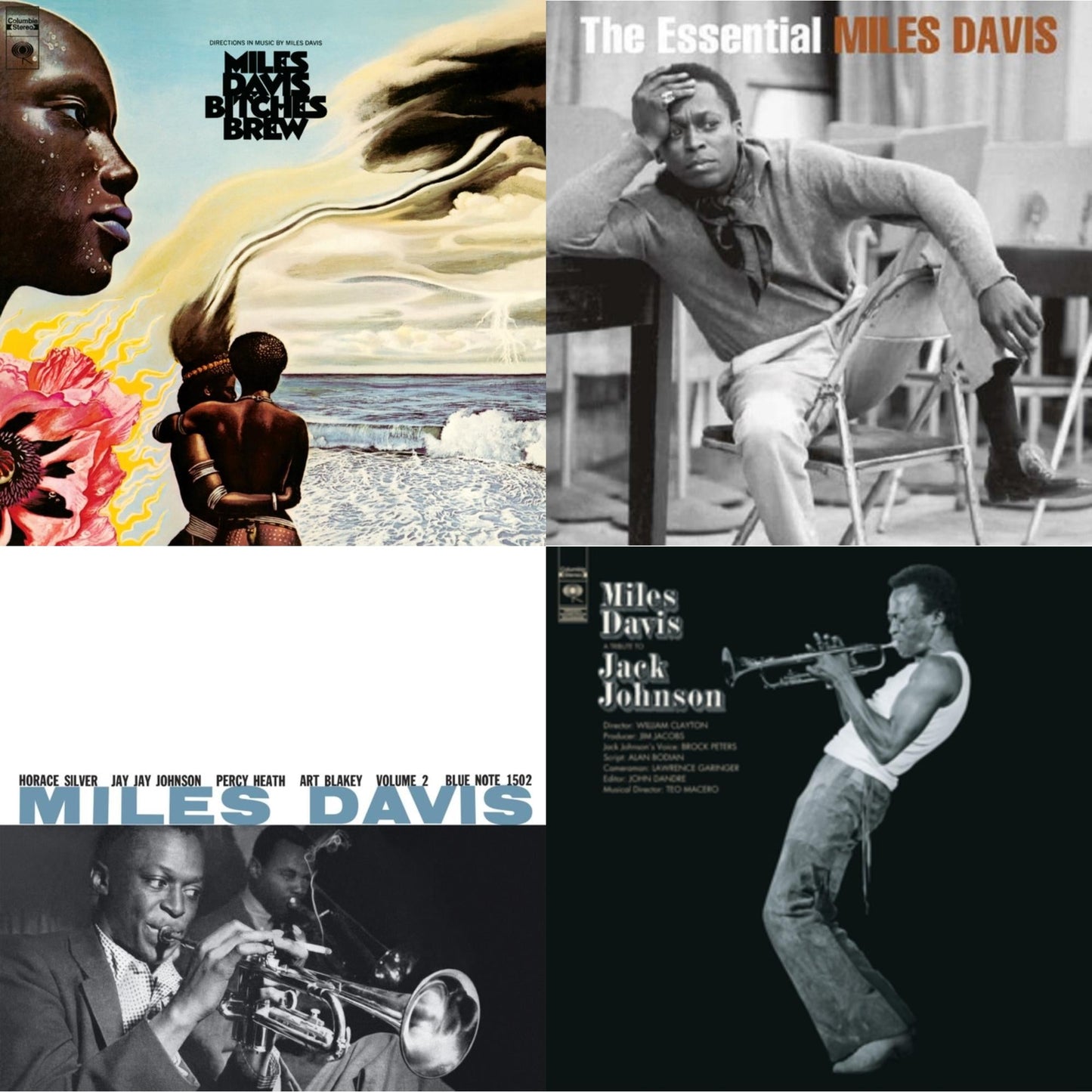 Bitches Brew (2LP/140G) & Tribute To Jack Johnson (140G/Dl Insert) & Volume 2 (Blue Note Classic LP Vinyl Series) & Essential Miles Davis (2LP)