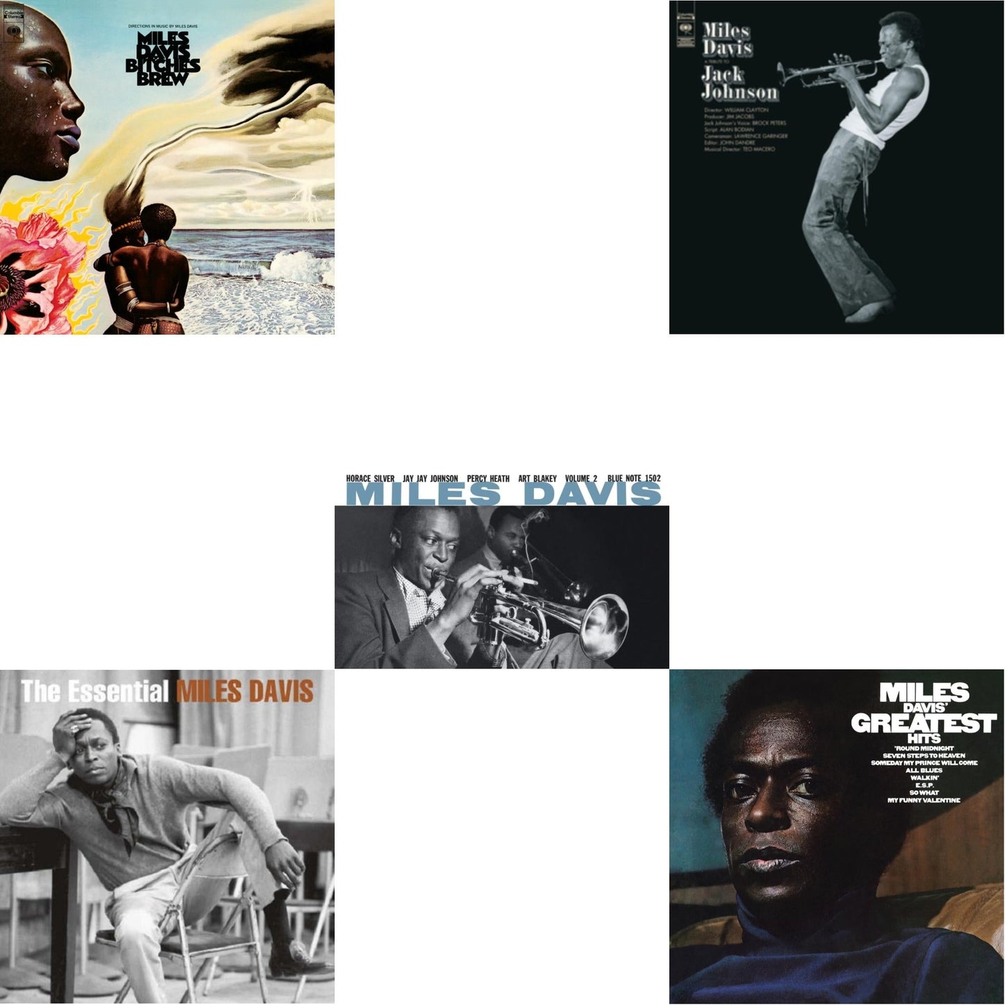 Bitches Brew (2LP/140G) & Tribute To Jack Johnson (140G/Dl Insert) & Volume 2 (Blue Note Classic LP Vinyl Series) & Essential Miles Davis (2LP) & Greatest Hits (1969) (150G/Dl Code)
