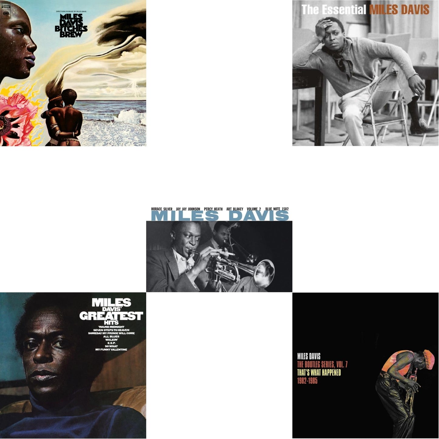 Bitches Brew (2LP/140G) & Bootleg Series Vol. 7: That’S What Happened 1982-1985 (2LP/White Vinyl) & Volume 2 (Blue Note Classic LP Vinyl Series) & Essential Miles Davis (2LP) & Greatest Hits (1969) (150G/Dl Code)