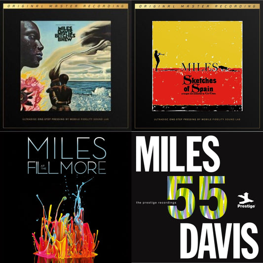 Bitches Brew (2LP/180G/33 1/3RPM Audiophile Supervinyl Ultradisc One-Step/Original Masters/Limited & Sketches Of Spain (65Th Anniversary/180G/33RPM/Numbered) & Miles At The Fillmore (Bootleg Series 3) (6LP) & Miles 55: The Prestige Recordings (180G/3LP)