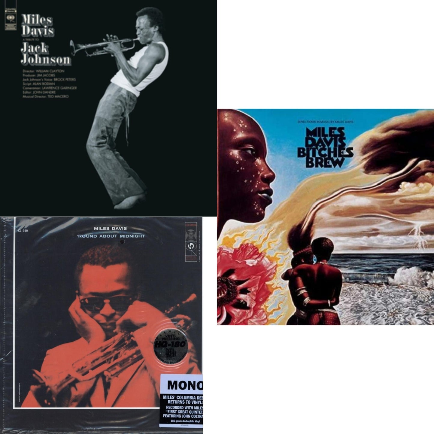 Tribute To Jack Johnson (140G/Dl Insert) & Round About Midnight (180G/Mono) & Bitches Brew