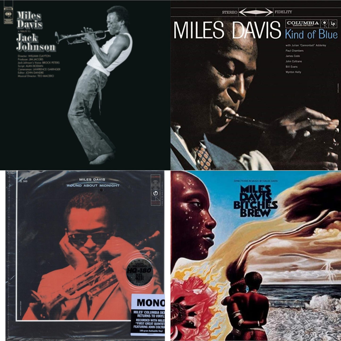 Tribute To Jack Johnson (140G/Dl Insert) & Kind Of Blue (180G) & Round About Midnight (180G/Mono) & Bitches Brew