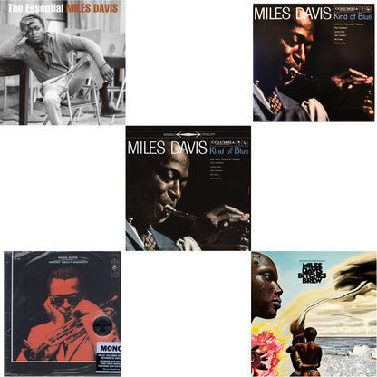 Bitches Brew (2LP/140G) & Kind Of Blue (180G) & Round About Midnight (180G/Mono) & Kind Of Blue (Mono) & Essential Miles Davis (2LP)