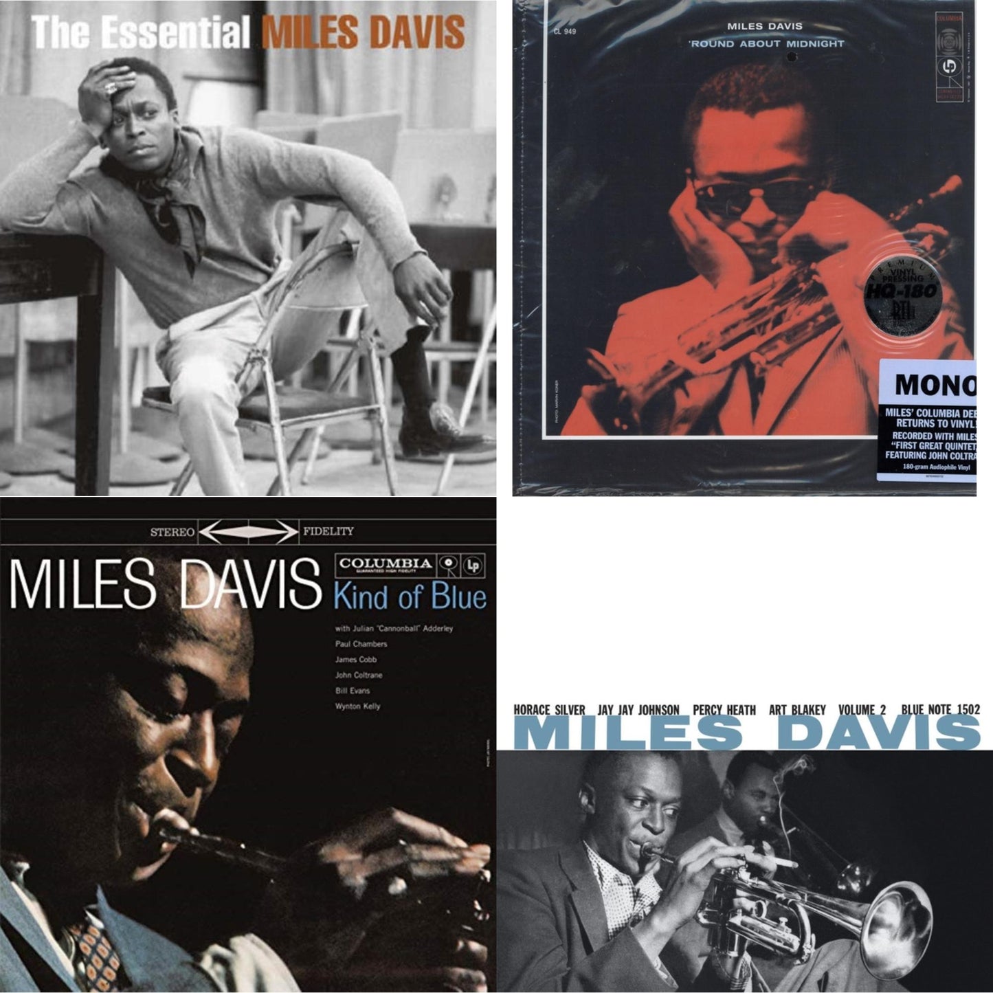 Volume 2 (Blue Note Classic LP Vinyl Series) & Kind Of Blue (180G) & Round About Midnight (180G/Mono) & Essential Miles Davis (2LP)