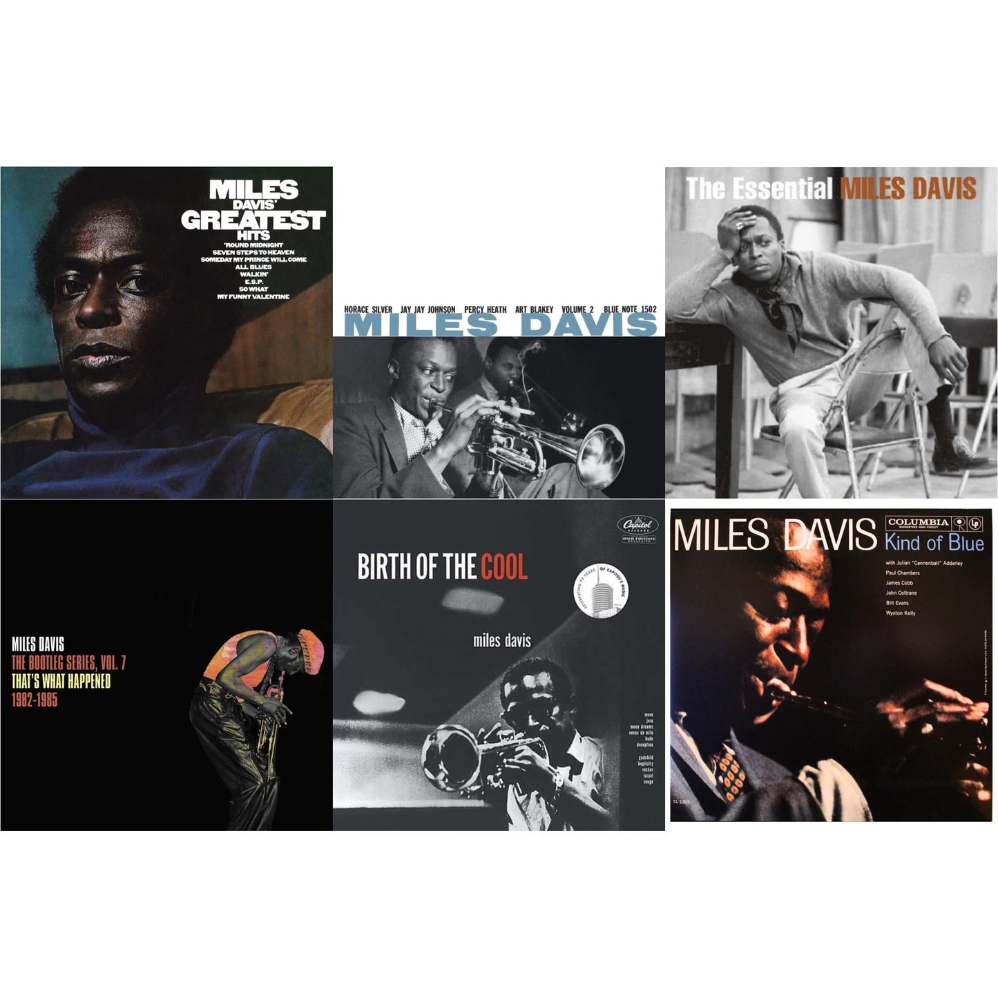 Bootleg Series Vol. 7: That’S What Happened 1982-1985 (2LP/White Vinyl) & Volume 2 (Blue Note Classic LP Vinyl Series) & Birth Of The Cool & Kind Of Blue (Mono) & Essential Miles Davis (2LP) & Greatest Hits (1969) (150G/Dl Code)