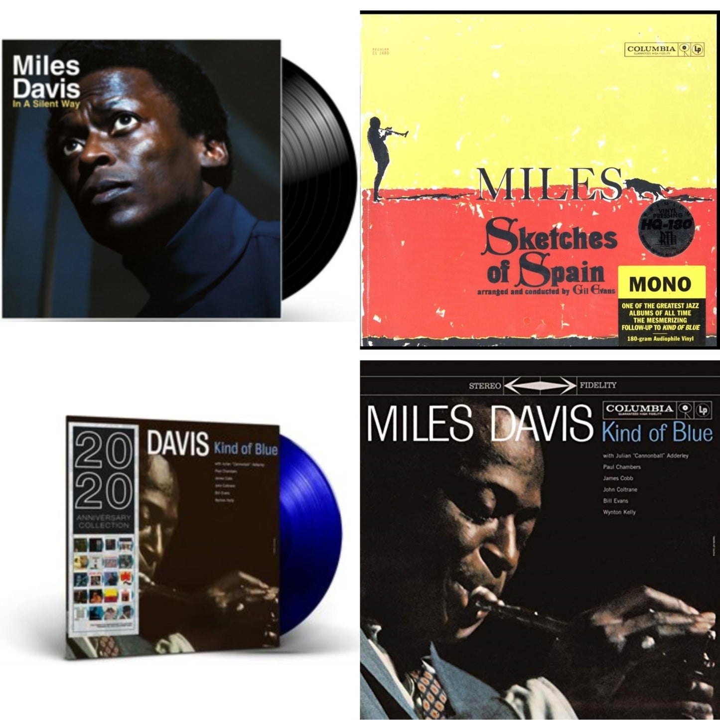 This is a 4 LP Vinyl SKU bundle.
1.This LP Vinyl is brand new.Format: LP VinylThis item's title is: Kind Of Blue (180G)Artist: Miles DavisLabel: LEGACYBarcode: 886976805715Release Date: 4/12/2011
2.This LP Vinyl is brand new.