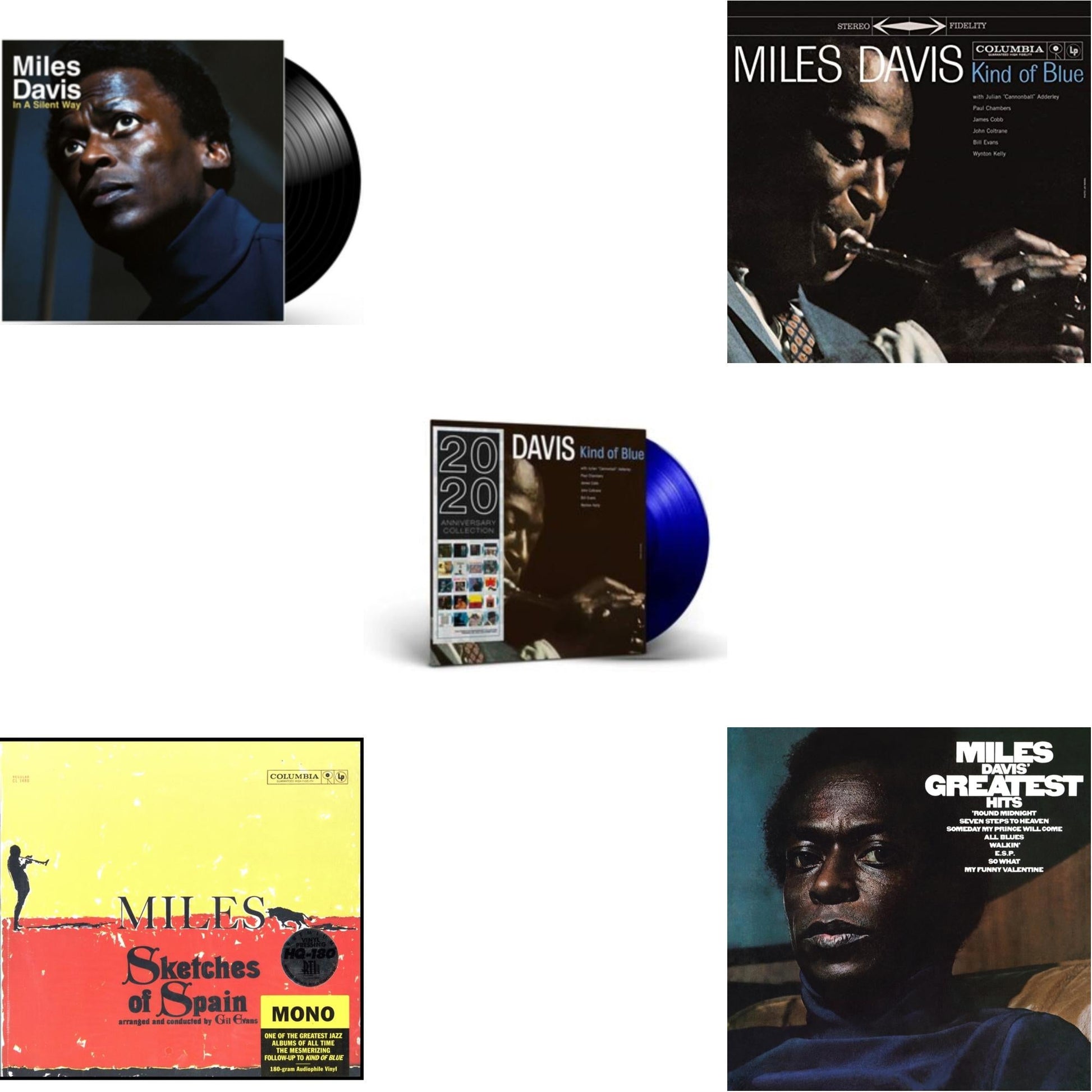 This is a 5 LP Vinyl SKU bundle.
1.This LP Vinyl is brand new.Format: LP VinylThis item's title is: Kind Of Blue (180G)Artist: Miles DavisLabel: LEGACYBarcode: 886976805715Release Date: 4/12/2011
2.This LP Vinyl is brand new.