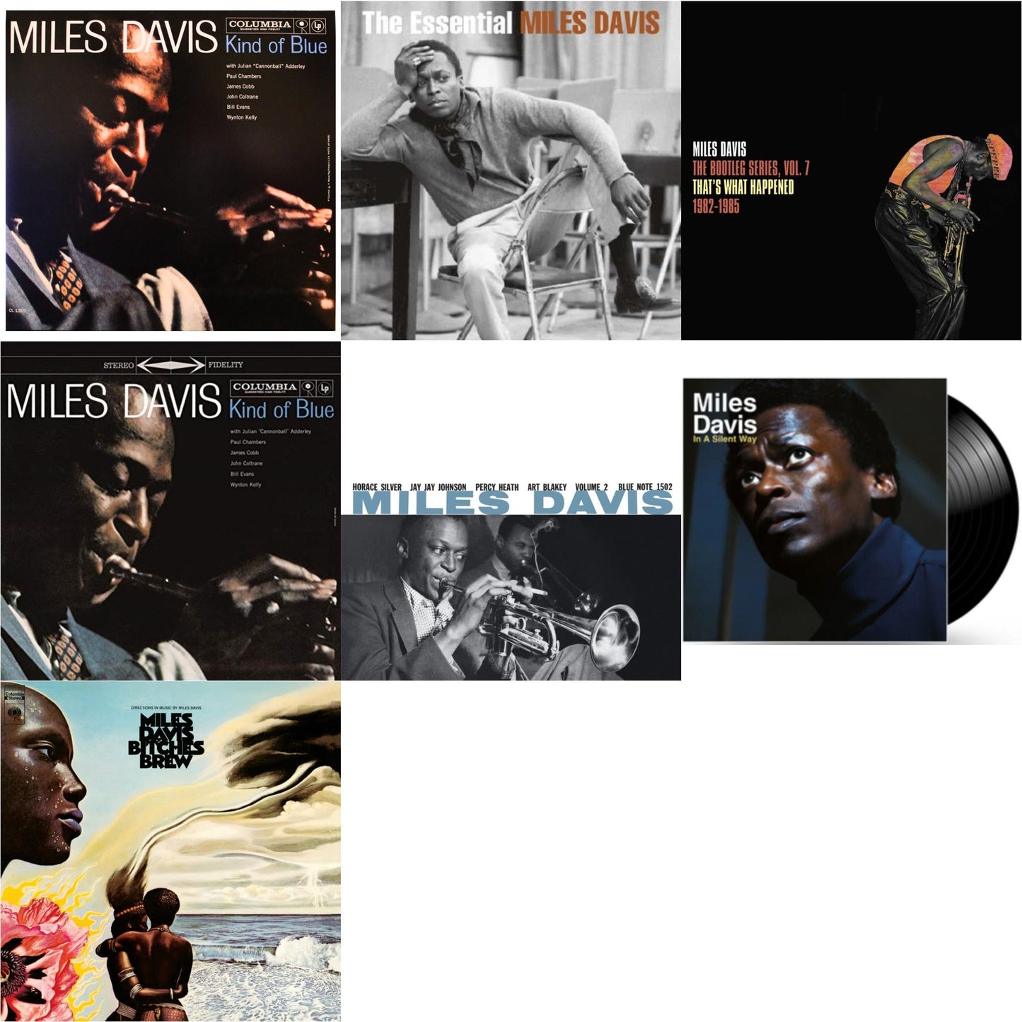 This is a 7 LP Vinyl SKU bundle.
1.This LP Vinyl is brand new.Format: LP VinylMusic Style: ModalThis item's title is: Kind Of Blue (Mono)Artist: Miles DavisLabel: LEGACYBarcode: 888837610315Release Date: 1/14/2014
2.This LP Vinyl is brand new.