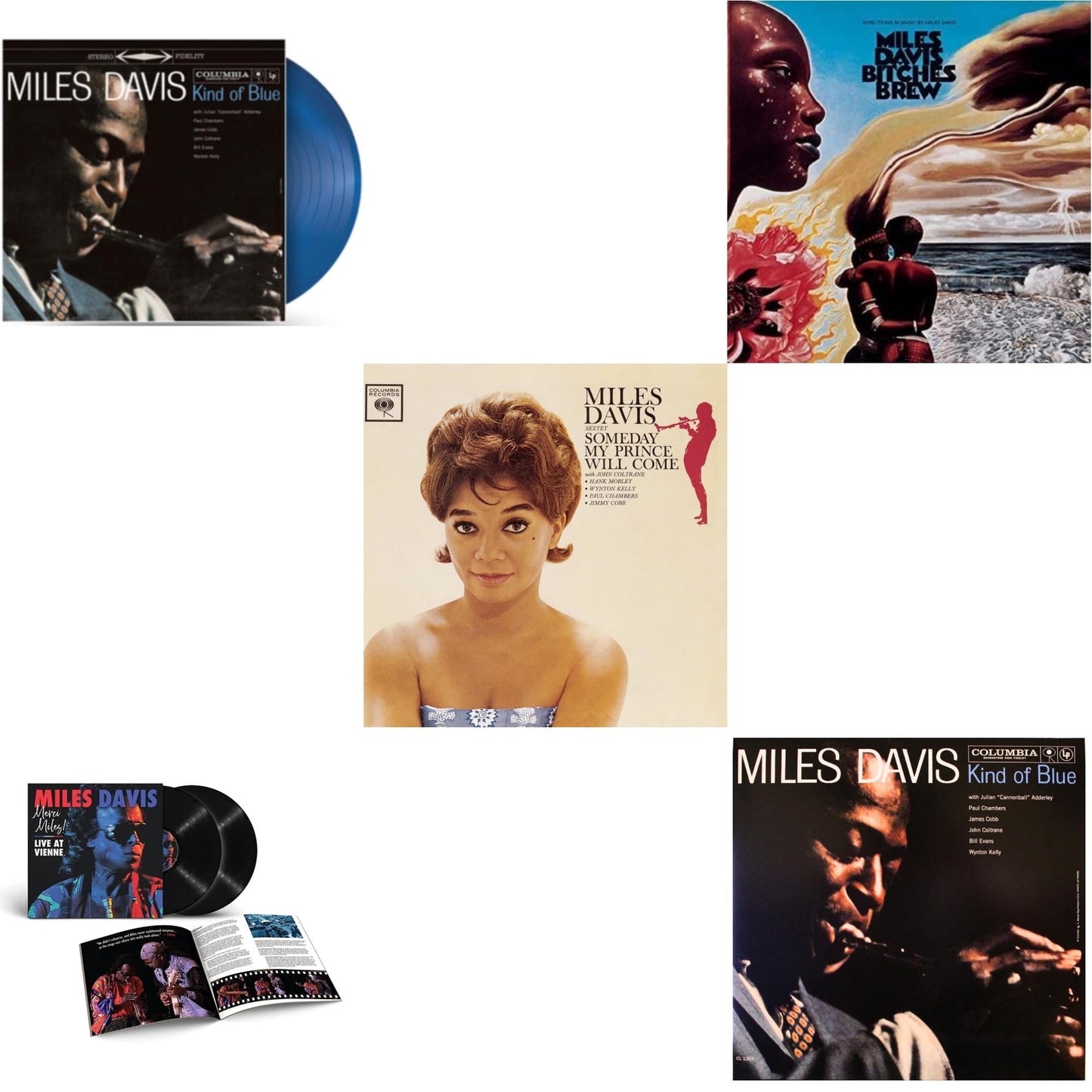 Kind Of Blue (Blue LP Vinyl/Dl Code) & Merci, Miles! Live At Vienne (2LP) & Someday My Prince Will Come (180G) & Bitches Brew & Kind Of Blue (Mono)