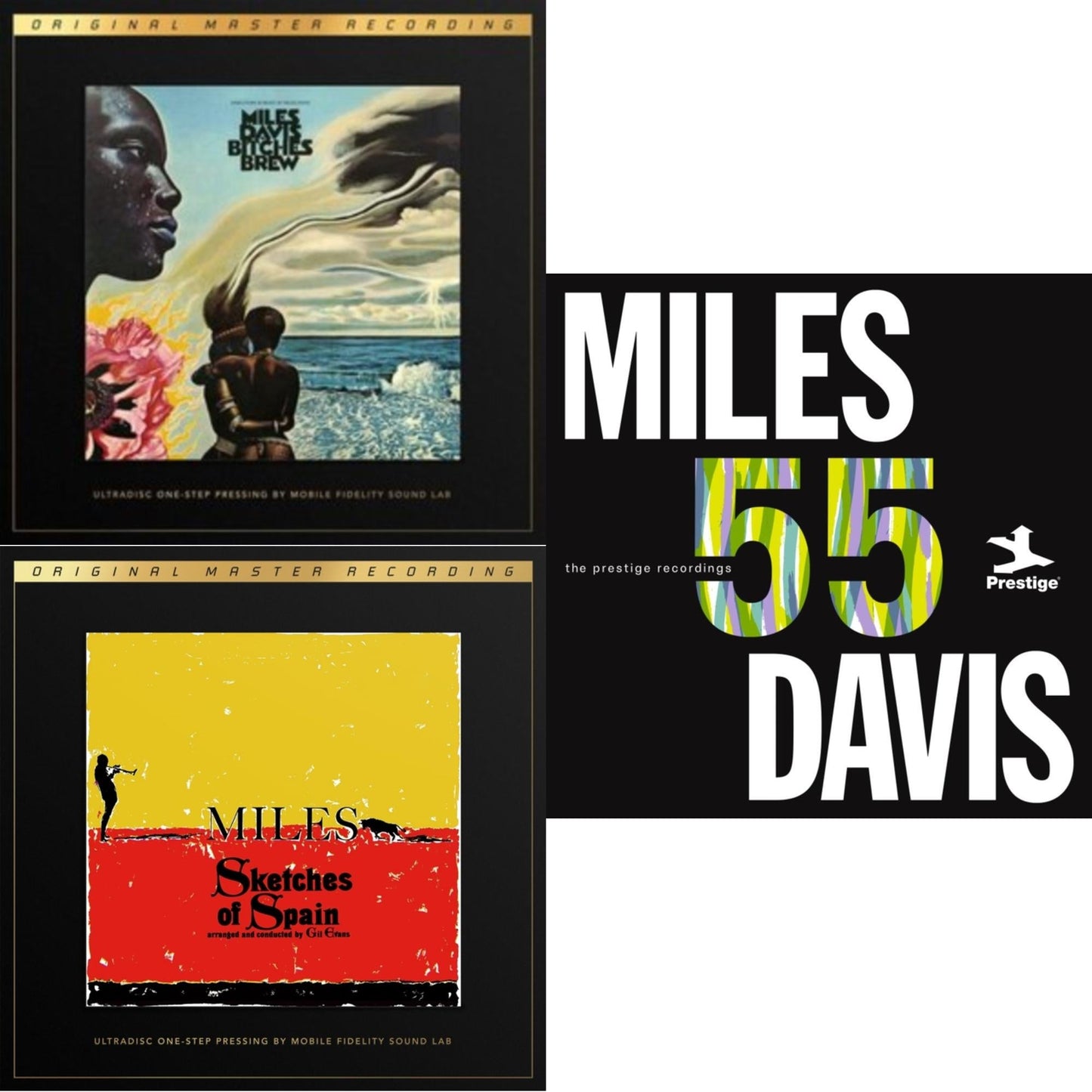 Bitches Brew (2LP/180G/33 1/3RPM Audiophile Supervinyl Ultradisc One-Step/Original Masters/Limited & Sketches Of Spain (65Th Anniversary/180G/33RPM/Numbered) & Miles 55: The Prestige Recordings (180G/3LP)