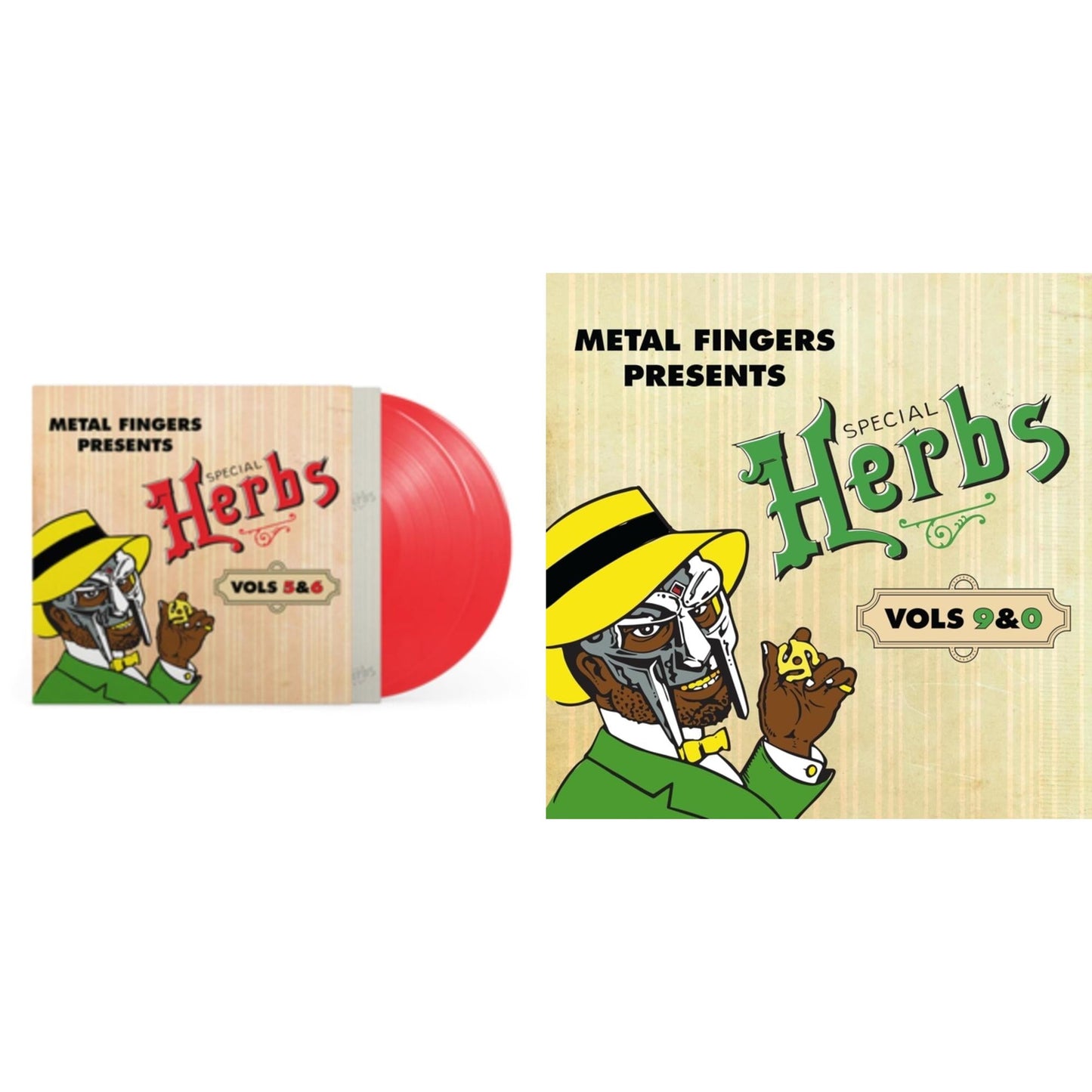 Metal Fingers Presents: Special Herbs Vol. 5 & 6 (2LP/Apple Red Vinyl) & Metal Fingers Presents: Special Herbs Vol. 9 & 0 (2LP/Evergreen Vinyl)