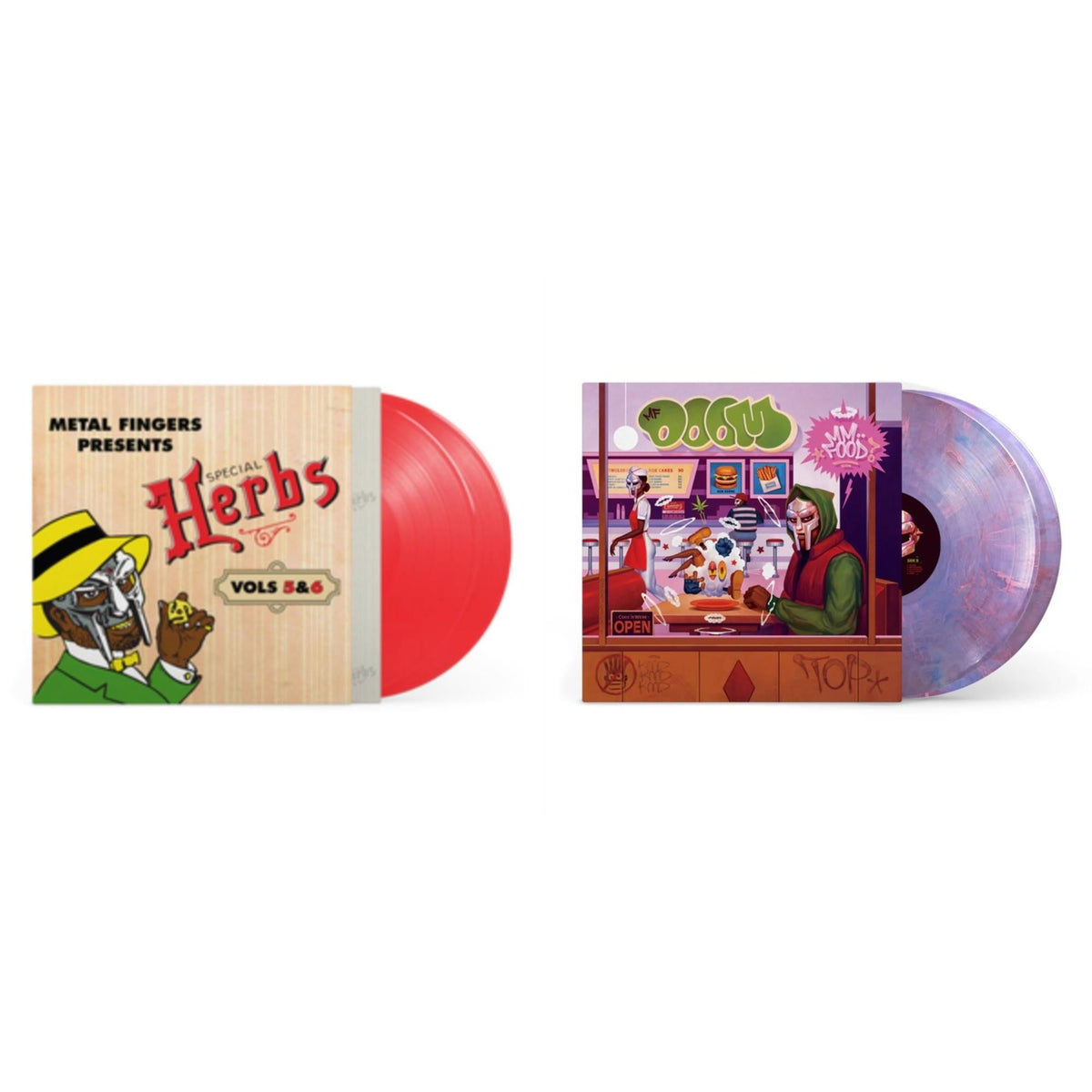 Metal Fingers Presents: Special Herbs Vol. 5 & 6 (2LP/Apple Red Vinyl) & Mm..Food (20Th Anniversary/2LP/Sweet Tart Vinyl)