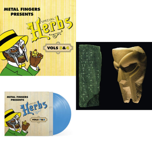 Metal Fingers Presents: Special Herbs Vol. 3 & 4 (2LP/Lemon Yellow Vinyl) & Metal Fingers Presents: Special Herbs Vol. 7 & 8 (2LP/Sly Blue Vinyl) & Born Like This (2LP)