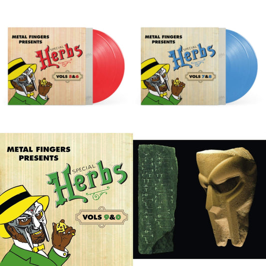 Metal Fingers Presents: Special Herbs Vol. 5 & 6 (2LP/Apple Red Vinyl) & Metal Fingers Presents: Special Herbs Vol. 7 & 8 (2LP/Sly Blue Vinyl) & Metal Fingers Presents: Special Herbs Vol. 9 & 0 (2LP/Evergreen Vinyl) & Born Like This (2LP)