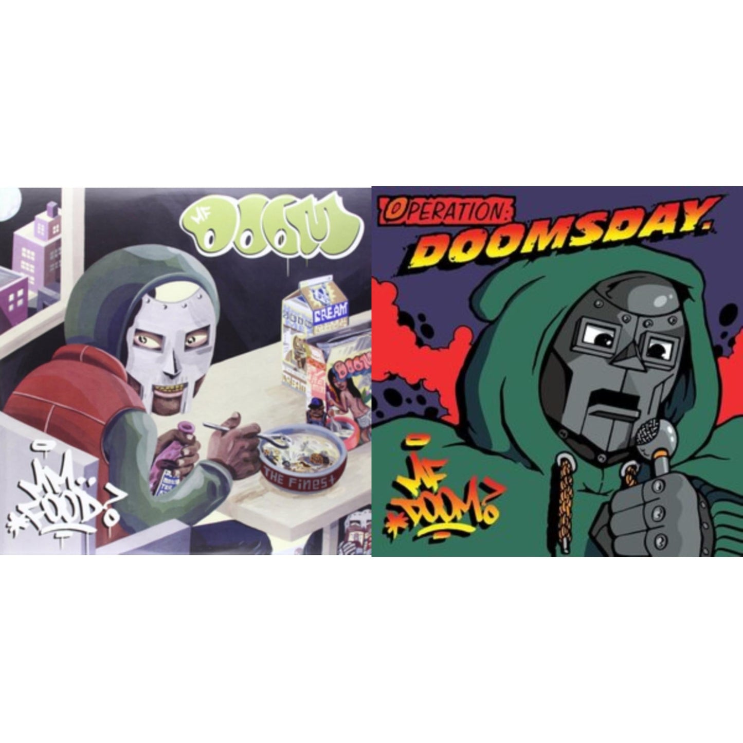 This is a 2 LP Vinyl SKU bundle.
1.This LP Vinyl is brand new.Format: LP VinylMusic Style: ConsciousThis item's title is: Mm..Food (Green & Pink LP Vinyl)Artist: Mf DoomLabel: Rhymesayers EntertainmentBarcode: 826257008411Release Date: 11/16/2004
2.This LP Vinyl is brand new.