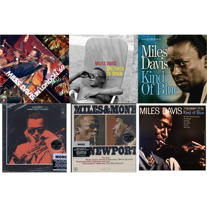 Live At Ronnie Scott's 1969 & Sketches Of Spain (Limited Edition/Yellow LP Vinyl) & Kind Of Blue (Crystal Clear & Solid Blue Mixed LP Vinyl) & Round About Midnight (180G/Mono) & Miles & Monk At Newport (Mono) & Kind Of Blue (Mono)
