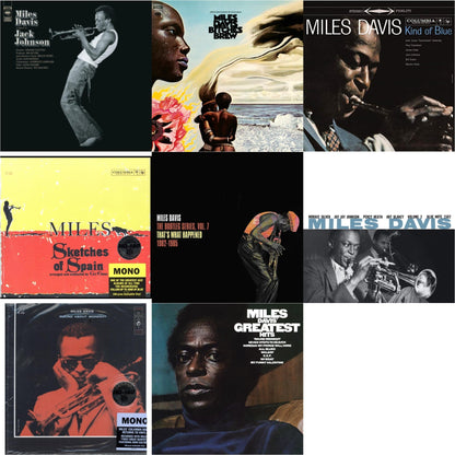 Miles Davis - Bitches Brew (2LP/140G) & Tribute To Jack Johnson (140G/Dl Insert) & Bootleg Series Vol. 7: That’S What Happened 1982-1985 (2LP/White Vinyl) & Volume 2 (Blue Note Classic LP Vinyl Series) & Kind Of Blue (180G) & Sketches Of Spain (Mono)
