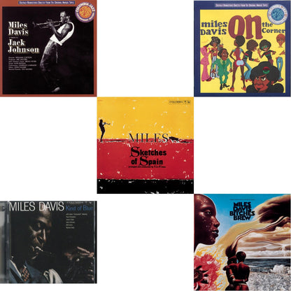 Miles Davis - Kind Of Blue & Sketches Of Spain & Bitches Brew & On The Corner & Tribute To Jack Johnson - CD Bundle