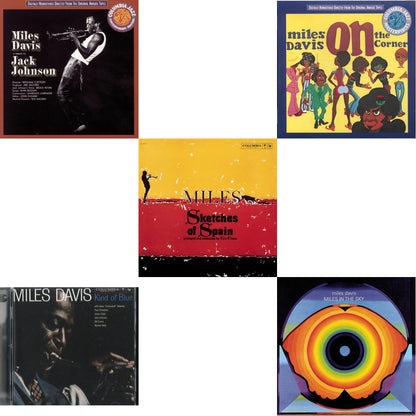 Miles Davis - Kind Of Blue & Sketches Of Spain & On The Corner & Miles In The Sky & Tribute To Jack Johnson - CD Bundle