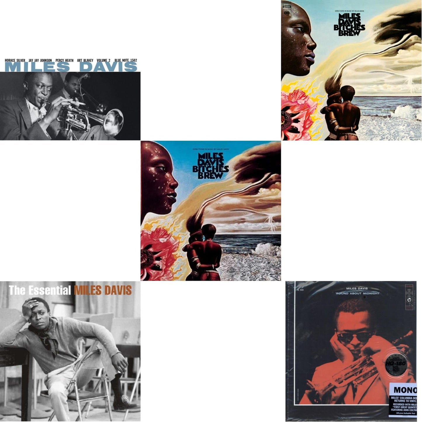 Bitches Brew (2LP/140G) & Volume 2 (Blue Note Classic LP Vinyl Series) & Round About Midnight (180G/Mono) & Bitches Brew & Essential Miles Davis (2LP)