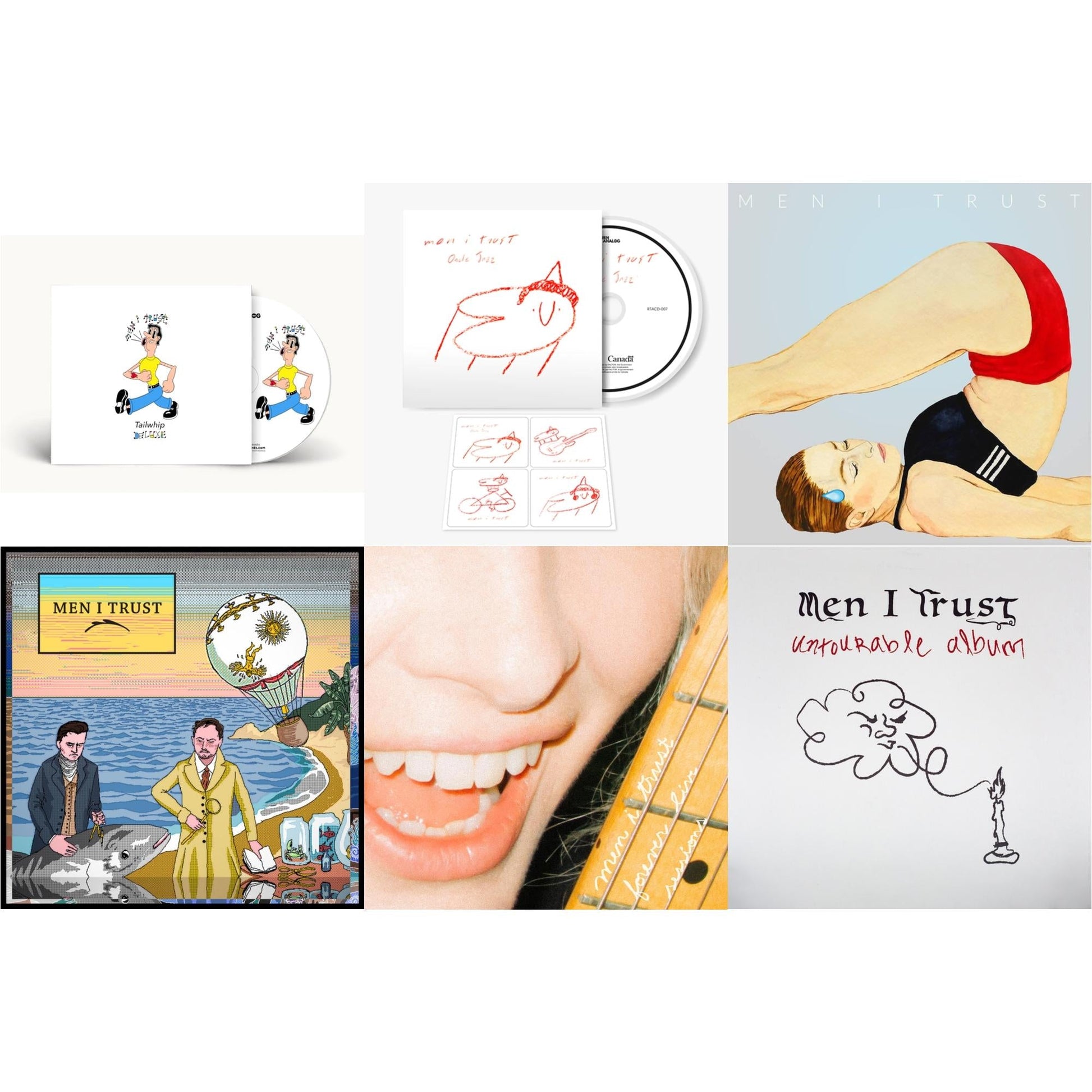 This is a 6 CD SKU bundle.
1.This CD is brand new.Format: CDMusic Style: DowntempoThis item's title is: Tailwhip (Deluxe)Artist: Men I TrustLabel: Return To AnalogBarcode: 722056180429Release Date: 8/19/2017
2.This CD is brand new.