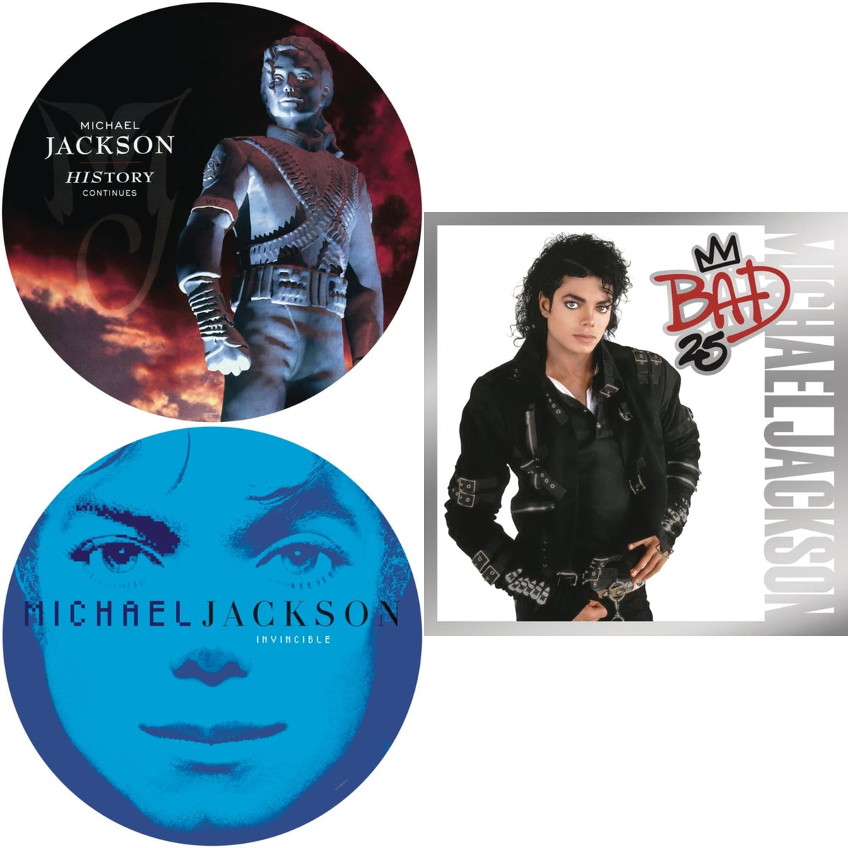 History: Continues (2LP/Picture Disc) & Invincible (2LP/Picture Disc) & Bad 25Th Anniversary Edition (3LP/180G)
