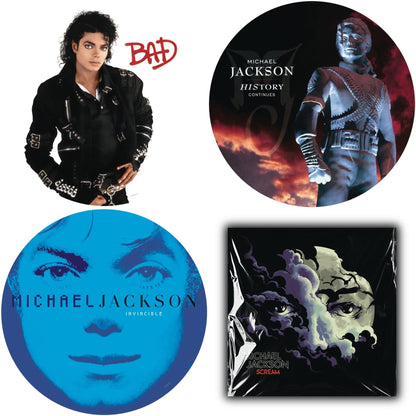 This is a 4 LP Vinyl SKU bundle.
1.This LP Vinyl is brand new.Format: LP VinylMusic Style: DiscoThis item's title is: Bad (Picture Disc)Artist: Michael JacksonLabel: LEGACY/ EPICBarcode: 190758664316Release Date: 8/24/2018
2.This LP Vinyl is brand new.